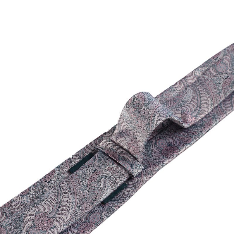 Wholesale Low MOQ OEM Service Pure Silk Necktie Custom Logo Paisley Pattern 100% Handmade Business Men's Neck Tie