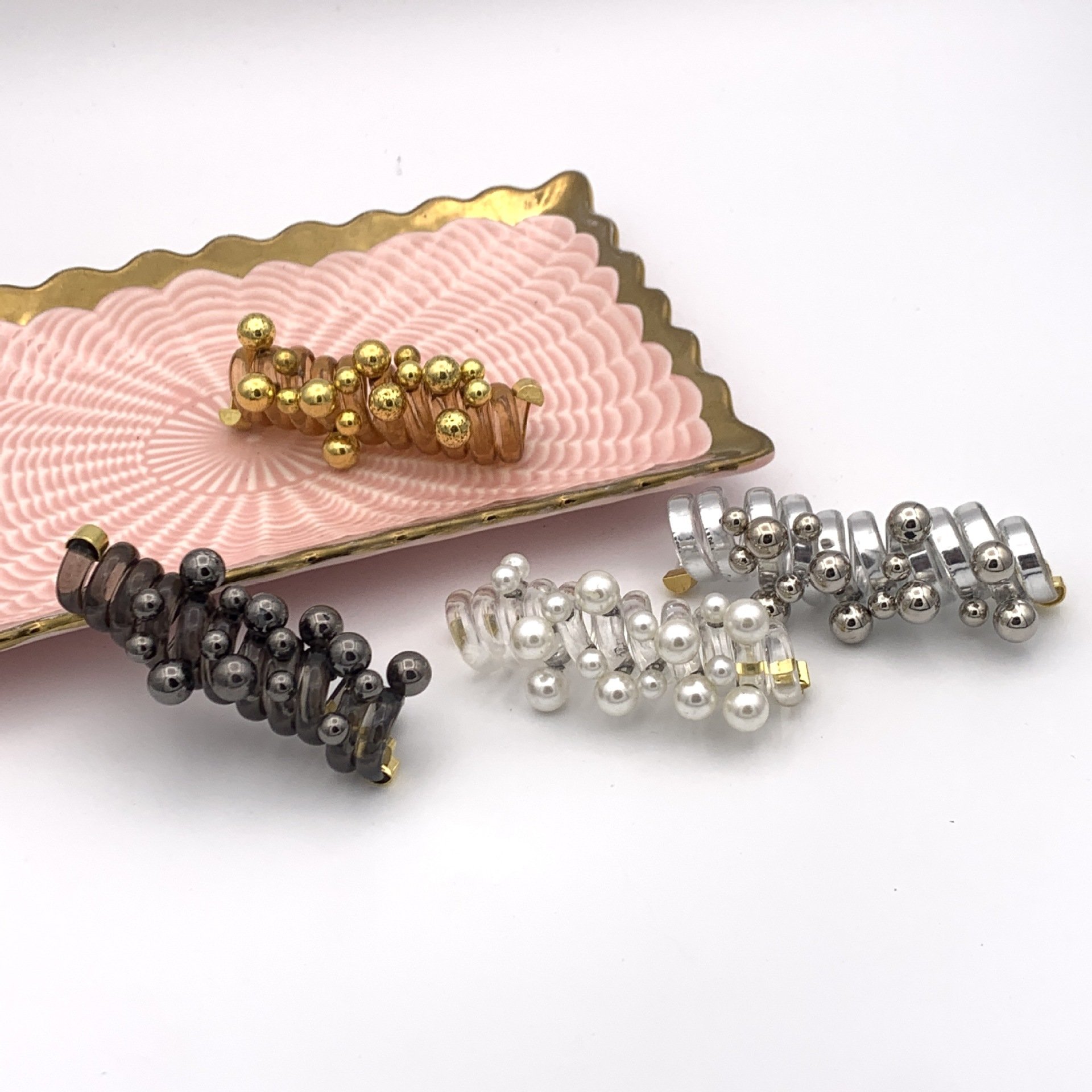 Cheap Fashion Colorful Pearl Wire Hair Bands Waterproof Hair Coils No Damage Kids Girls Telephone Straight Spiral Hair Ties