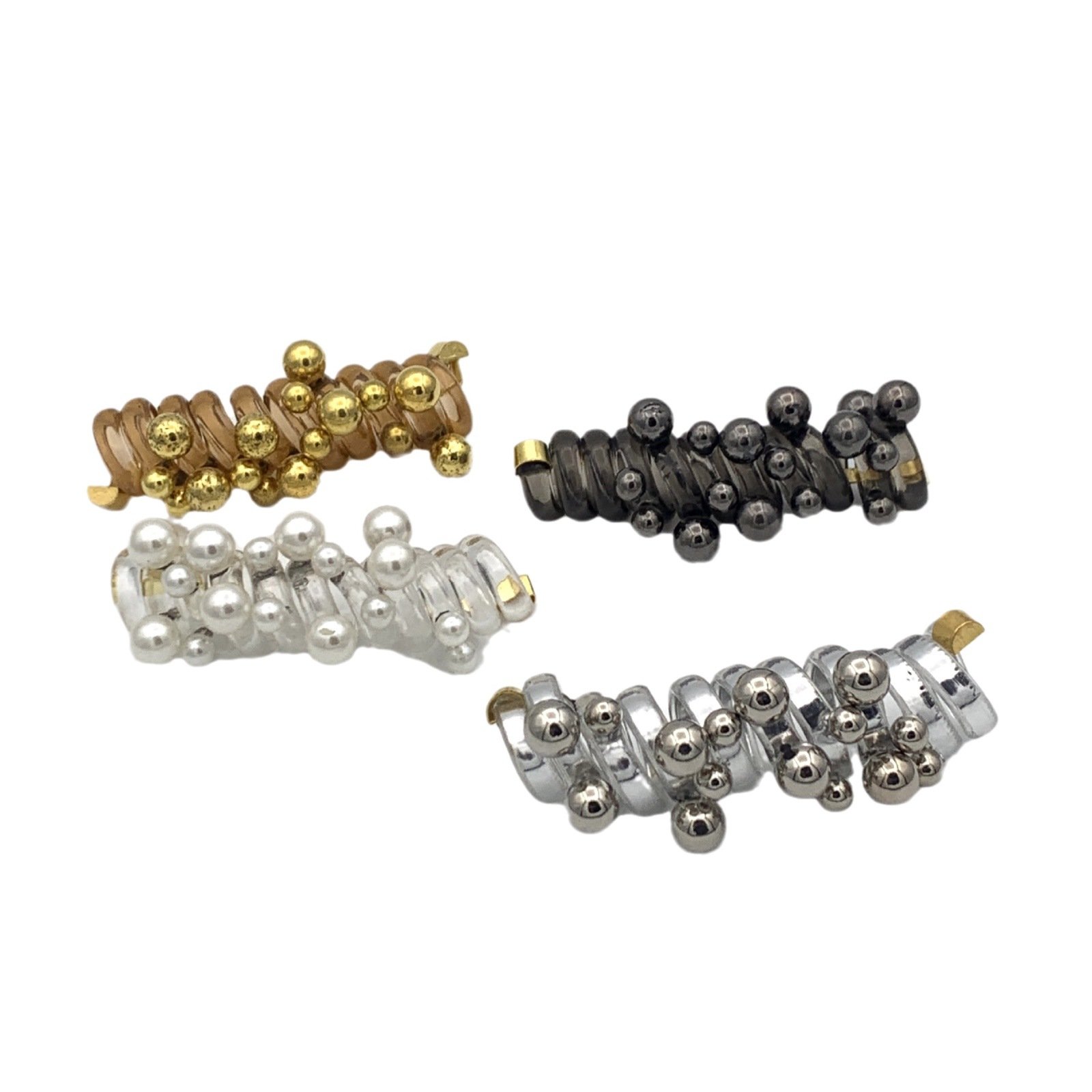 Cheap Fashion Colorful Pearl Wire Hair Bands Waterproof Hair Coils No Damage Kids Girls Telephone Straight Spiral Hair Ties