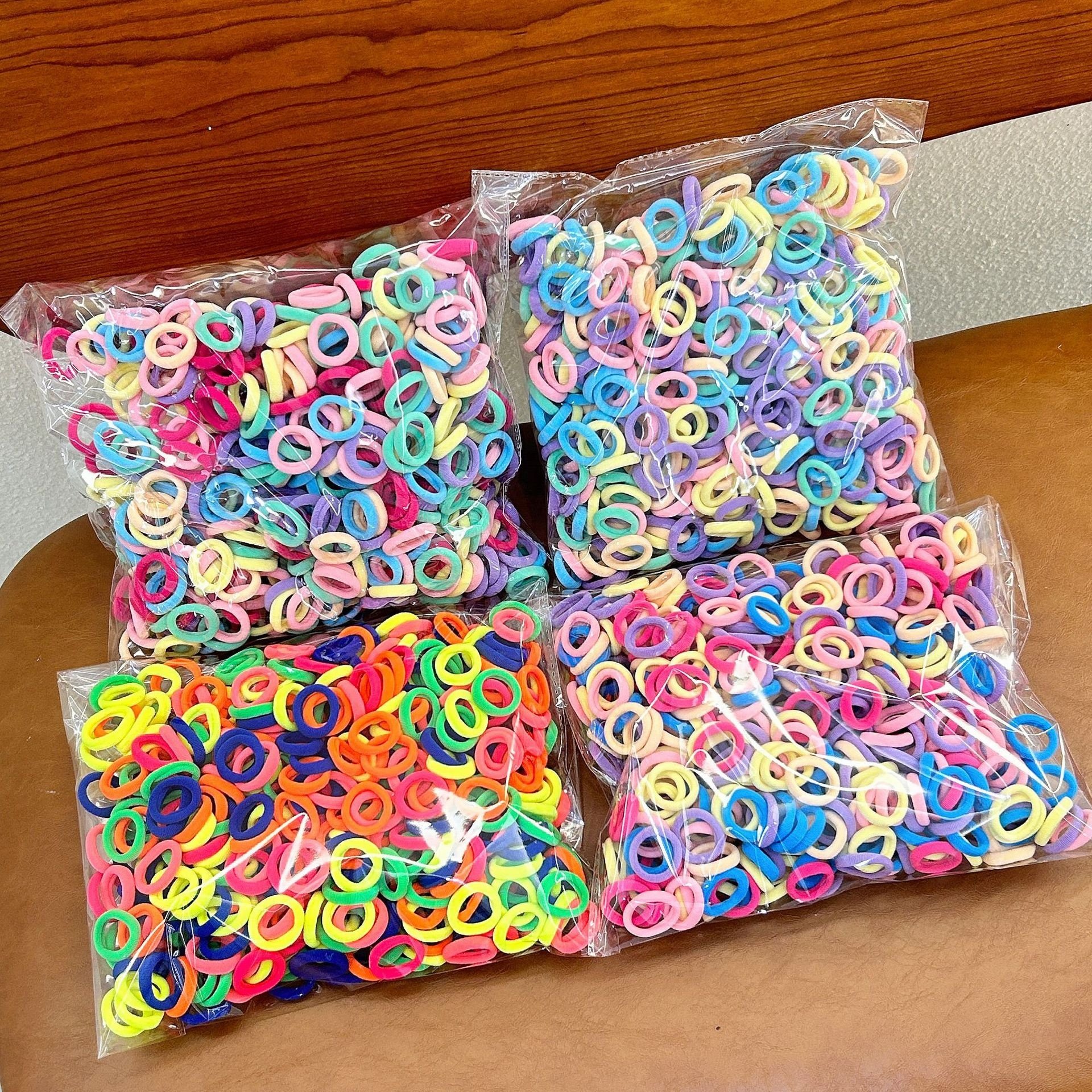 500PCS/bag Baby Cute Hair Ties Elastic Good Hair Circle For Girl Thumb rubber band