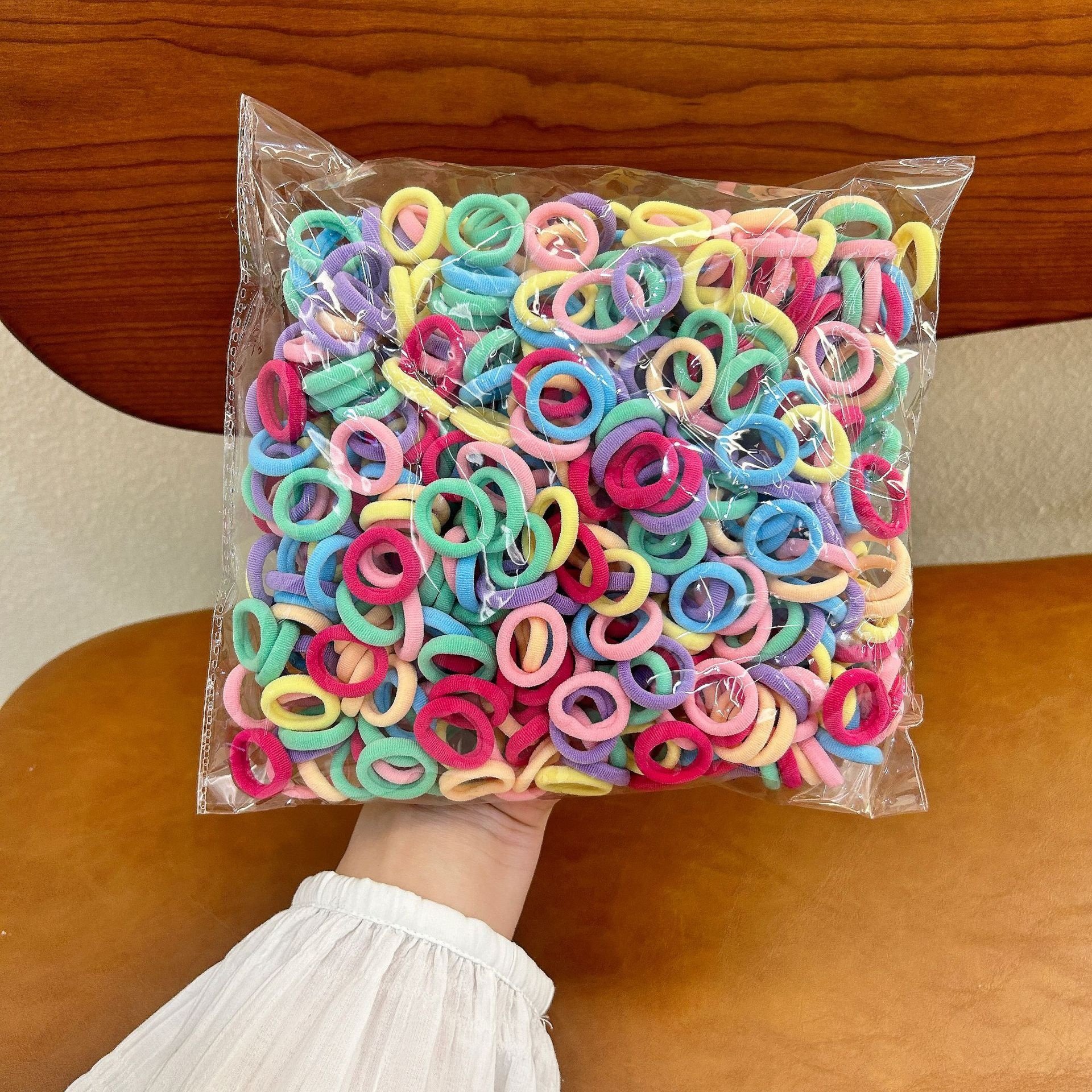 500PCS/bag Baby Cute Hair Ties Elastic Good Hair Circle For Girl Thumb rubber band