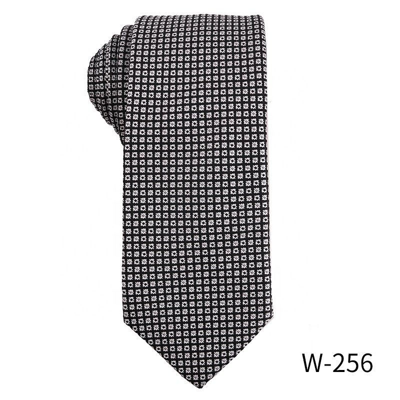 High quality fashionable black men's plaid dot polyester woven tie, 7.5CM wedding suit, JACQUARD tie, men's luxury ties