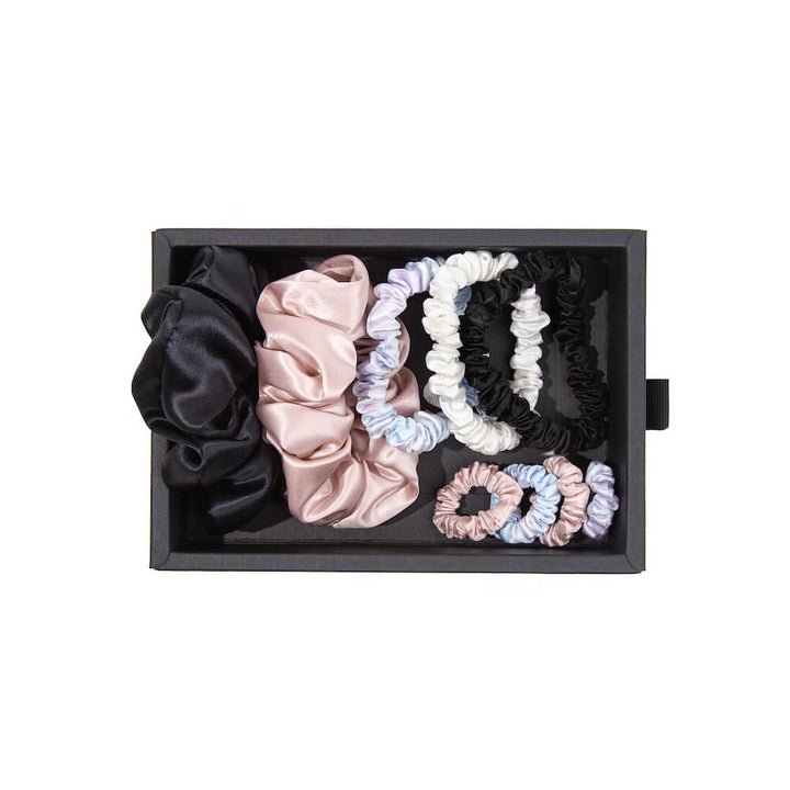 Satin Hair Scrunchies Silk Elastic Hair Bands Skinny Ropes Ponytail Holder scrunchies hair ties for Women Girls