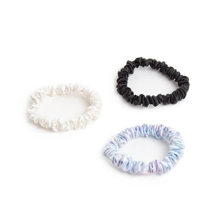 Satin Hair Scrunchies Silk Elastic Hair Bands Skinny Ropes Ponytail Holder scrunchies hair ties for Women Girls
