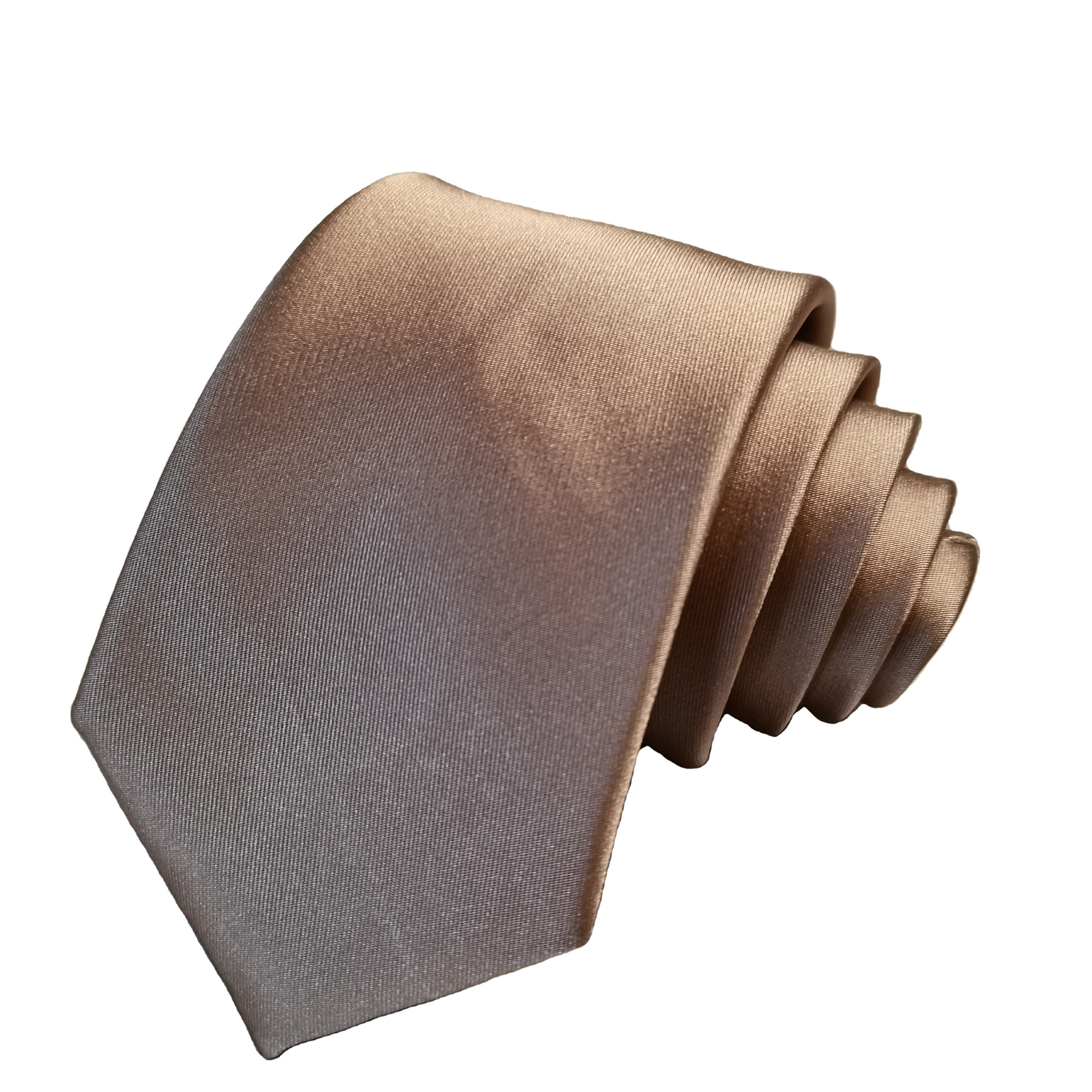 Wholesale 100% Pure Silk Weave Woven Jacquard Tan Solid Wedding Necktie Customization For Men Classic Ties