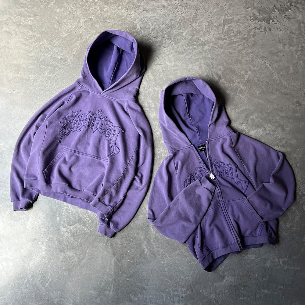 French terry slim fit 500 gsm custom puff screen printing gray color custom stitched graphic drop shoulder heavyweight hoodie