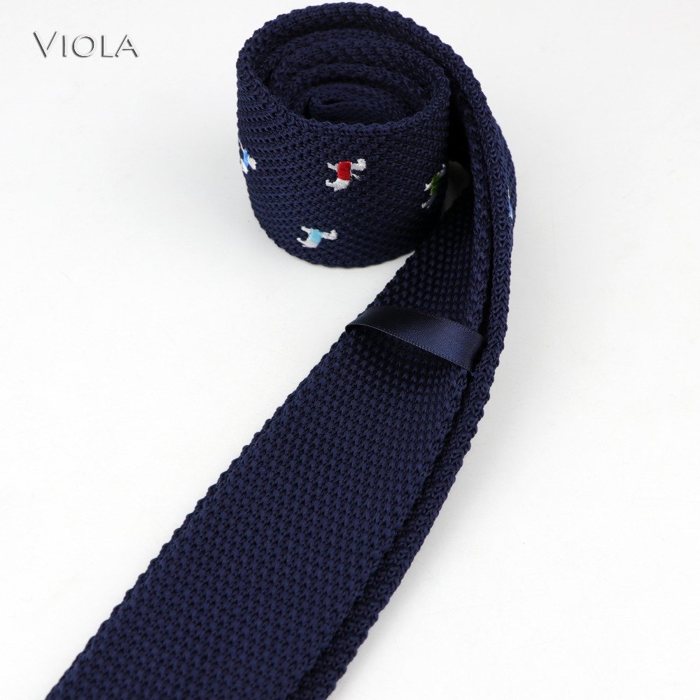 Cute Knit Necktie Cartoon Embroidered Skull Doggy Bike Star Anchor Weave Tie Suit Tuxedo Party Gift For Men Accessories Fashion