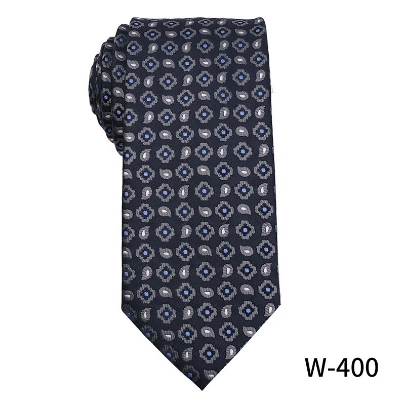 2024 New Fashion Paisley Italian Design Neckties Custom High Quality Fashionable Navy Blue Ties For Men