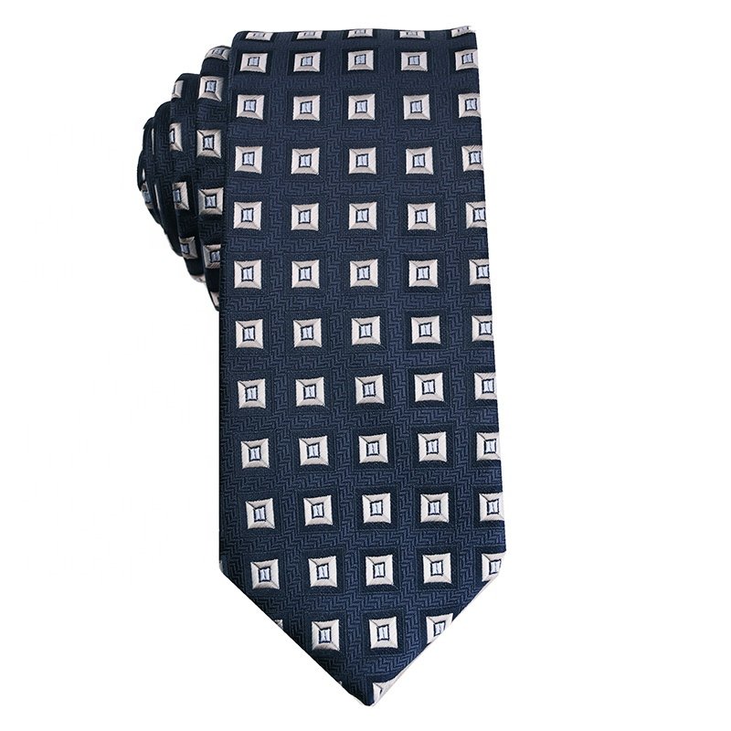 2024 New Fashion Paisley Italian Design Neckties Custom High Quality Fashionable Navy Blue Ties For Men