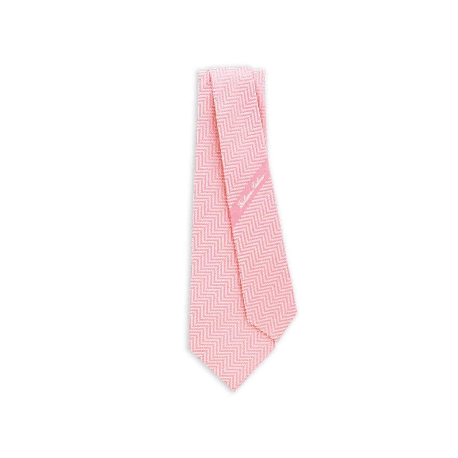 Sophisticated Milano Pink Italian Jacquard Weave 100% Silk Seven Fold Tie epitome of Business Style and Luxury