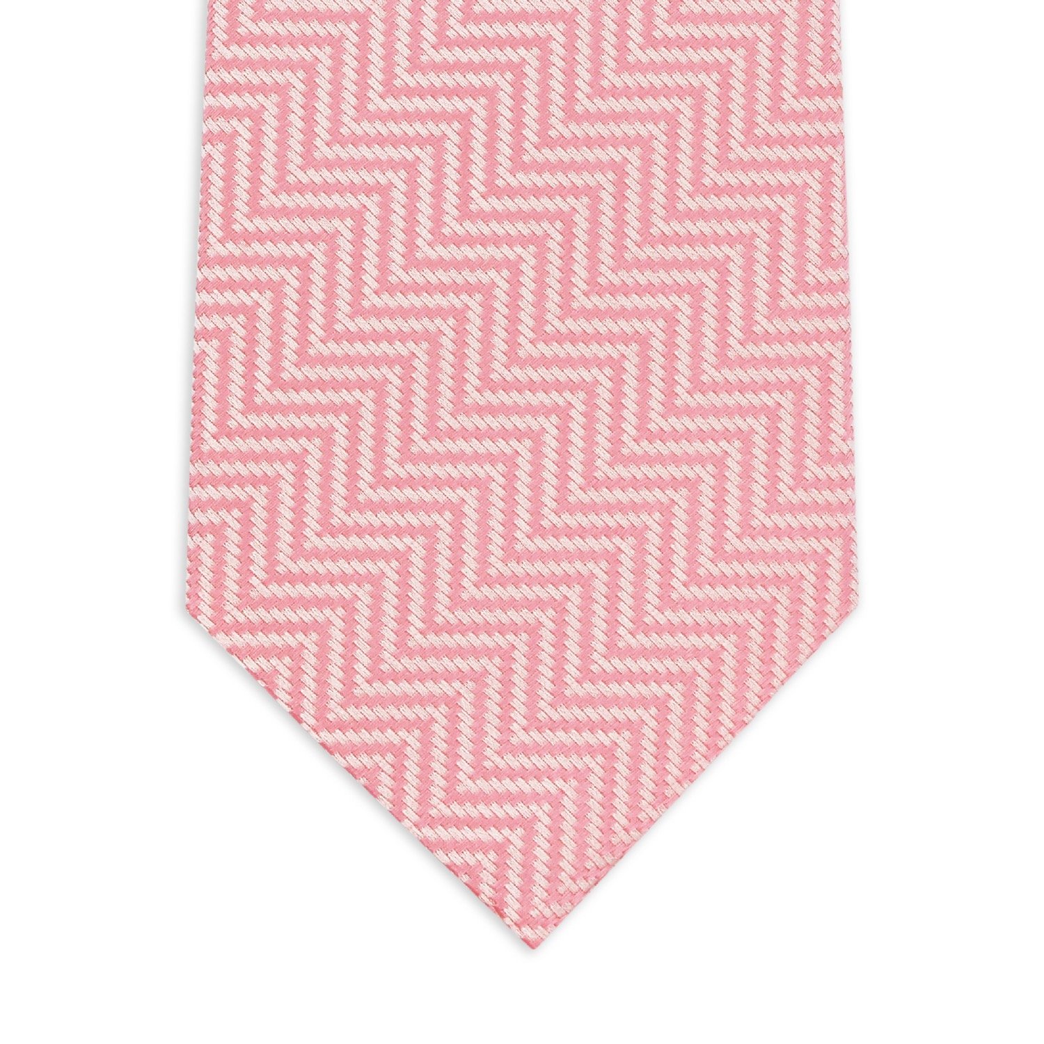Sophisticated Milano Pink Italian Jacquard Weave 100% Silk Seven Fold Tie epitome of Business Style and Luxury