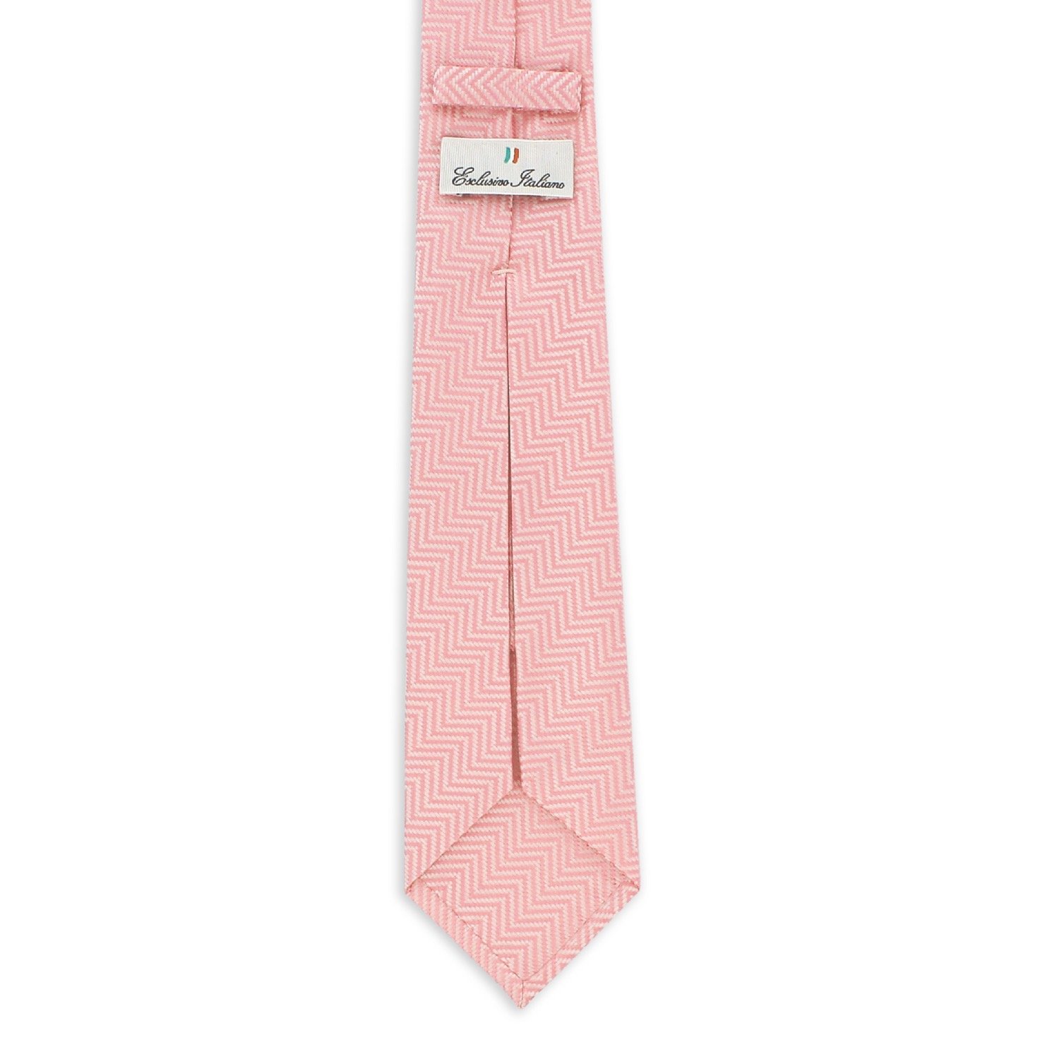 Sophisticated Milano Pink Italian Jacquard Weave 100% Silk Seven Fold Tie epitome of Business Style and Luxury