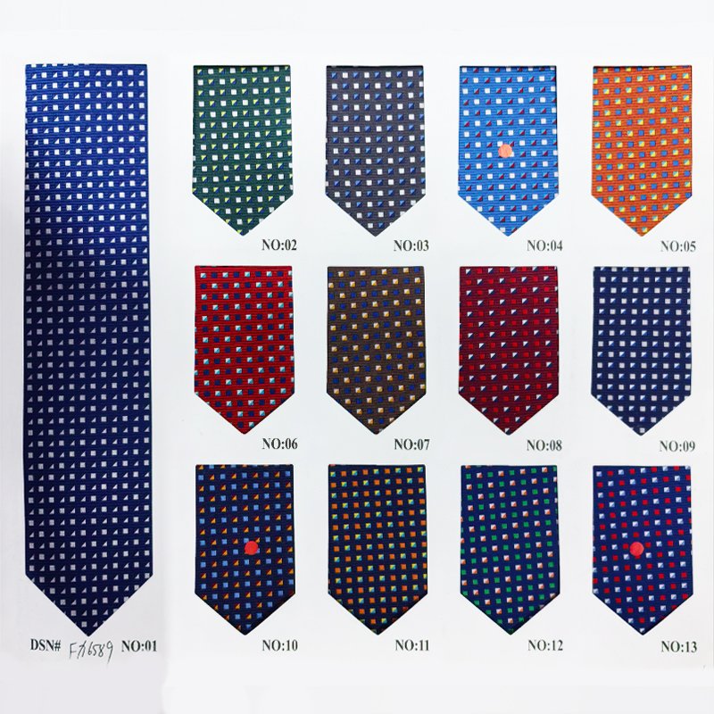 High Quality Mens Solid Polyester Textile Neckties Pure Color Neck Ties For Men