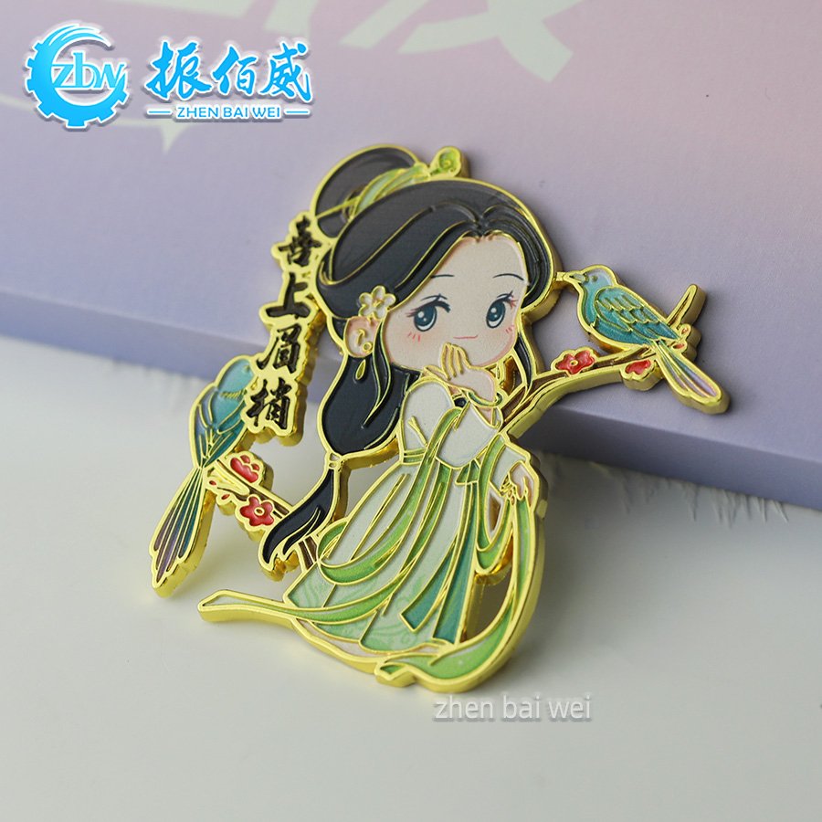 Cheap custom metal Guofeng refrigerator magnet, new UV color printing classic figure refrigerator magnet souvenir custom