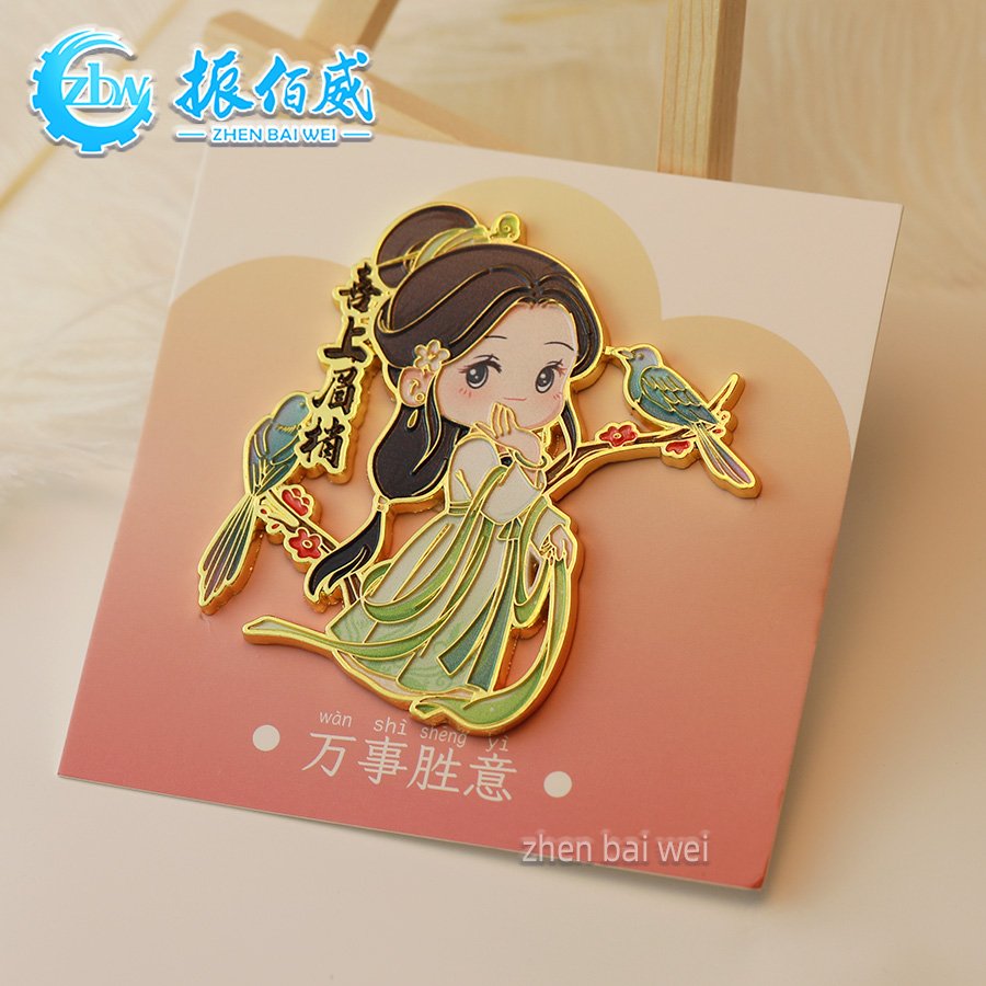 Cheap custom metal Guofeng refrigerator magnet, new UV color printing classic figure refrigerator magnet souvenir custom