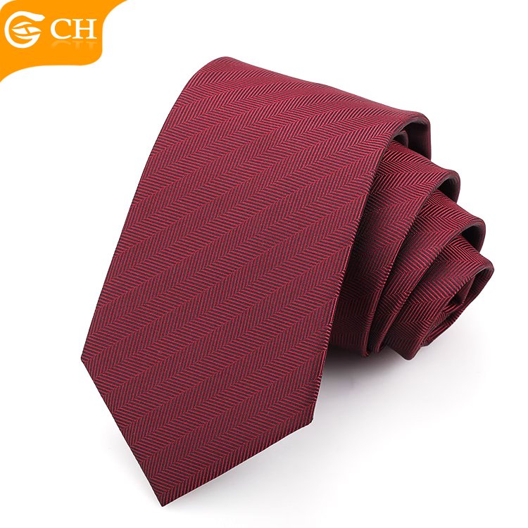 OEM Brand Factory Unisex Casual Designer Red Neckties Good Quality Woven Red Polyester Custom Logo Import Tie Tie