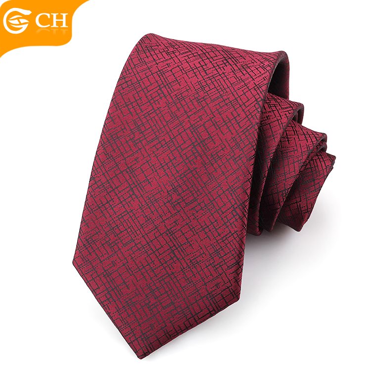 OEM Brand Factory Unisex Casual Designer Red Neckties Good Quality Woven Red Polyester Custom Logo Import Tie Tie
