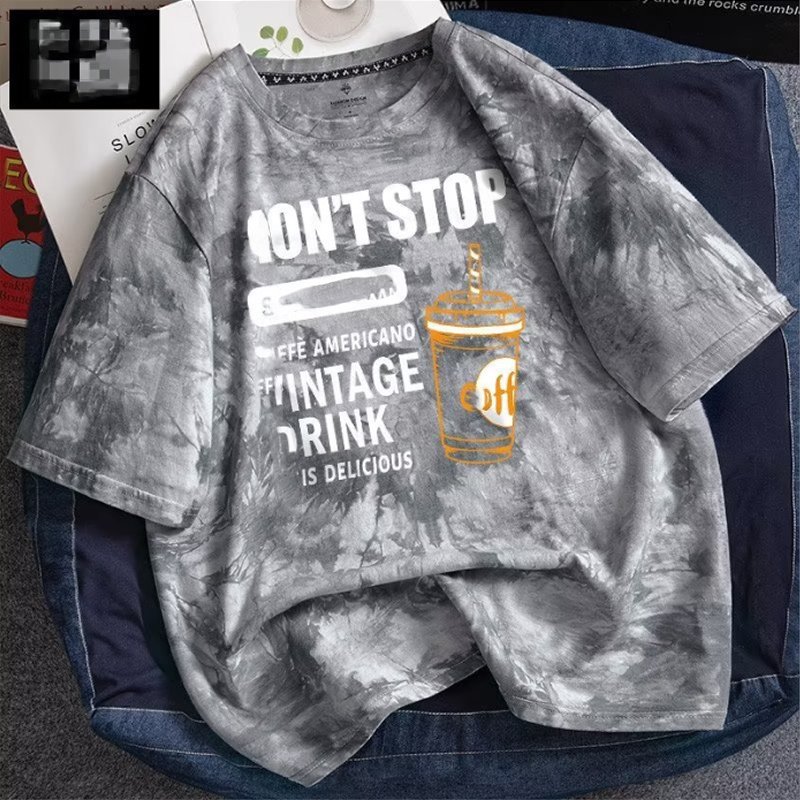 Summer tie-dye short-sleeved t-shirt men's super hot hundred with the trend of loose