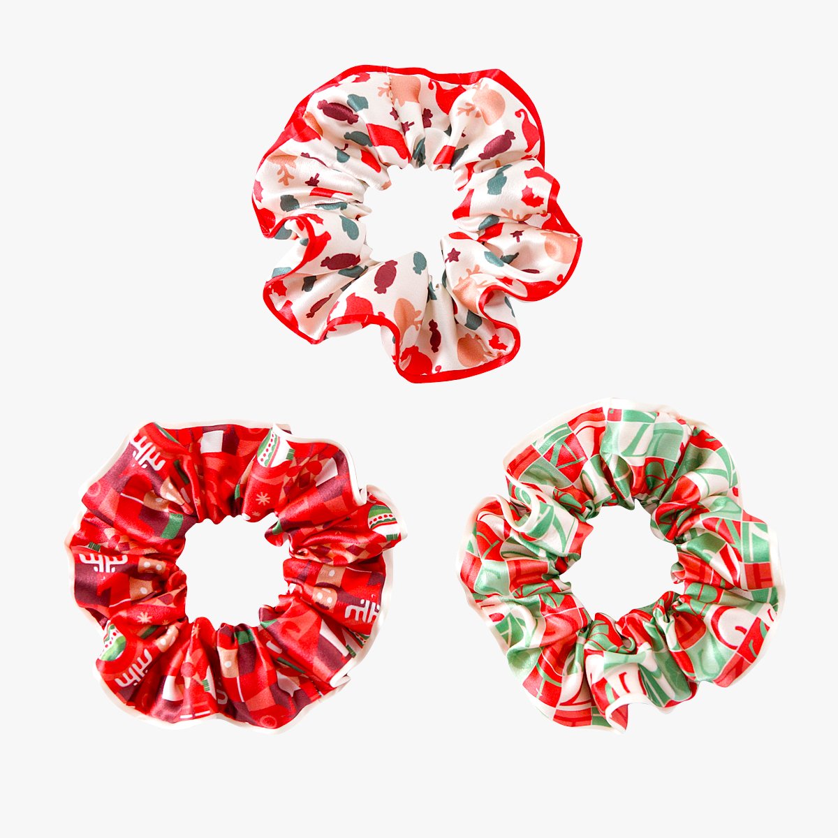 custom girls hair accessories Trend Hair Tie Silk Satin Scrunchy Band Large Printed 100% Elastic Silk Scrunchie