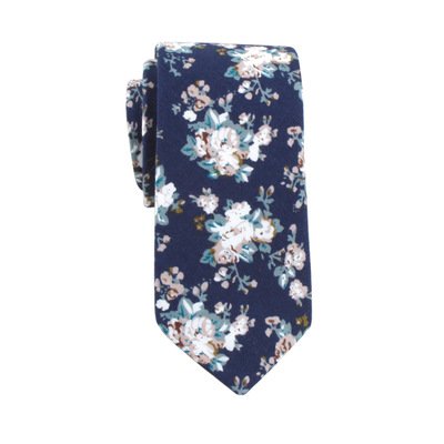 D1122 Men Casual Cotton 6cm Slim Necktie For Wedding Party Floral Print Ties
