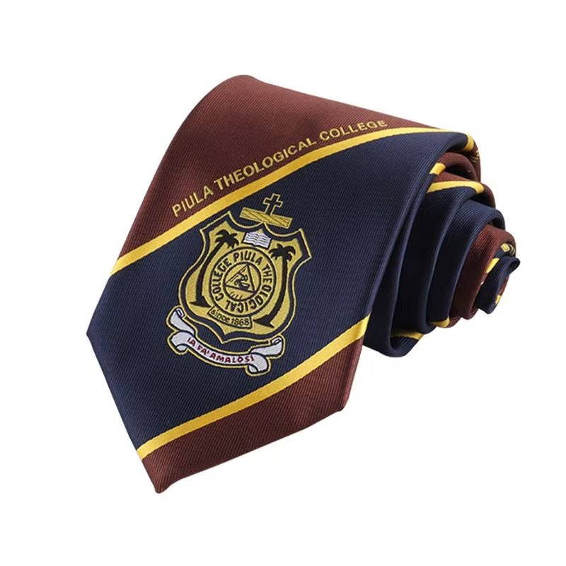 woven school club polyester necktie silk tie women men formal suit tie with customized logo for mens