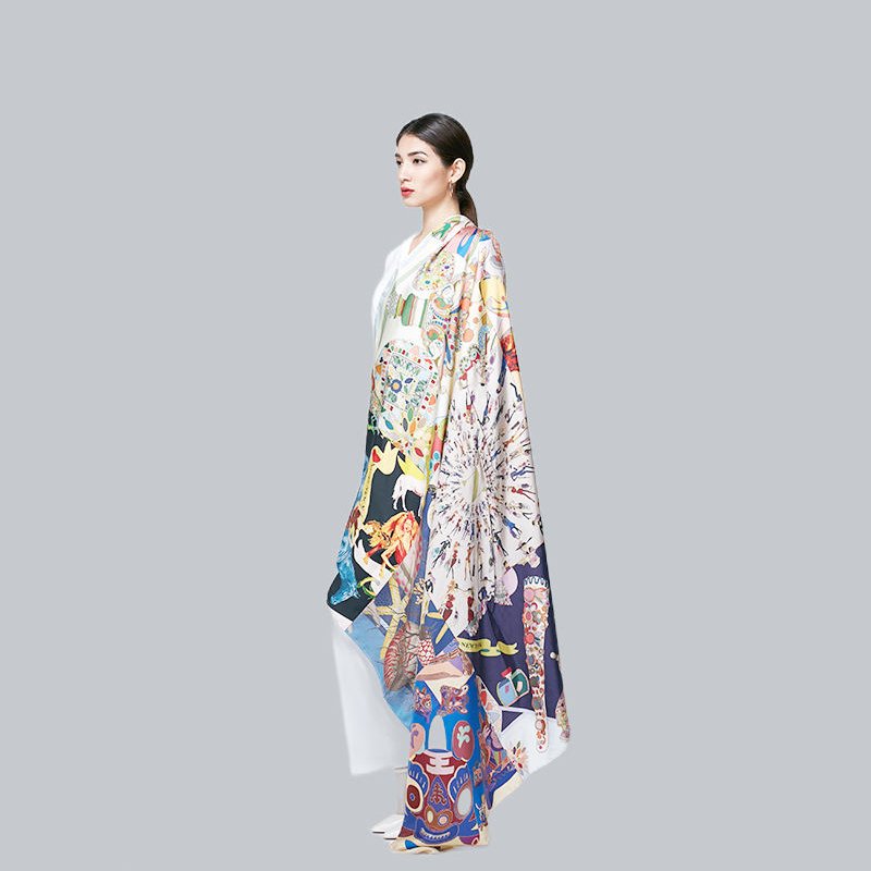 Manufacture Custom Neck Silk Scarf Designer Printing Printed Women Ladies Square Pure Twill Satin 90x90 100% Silk Scarves