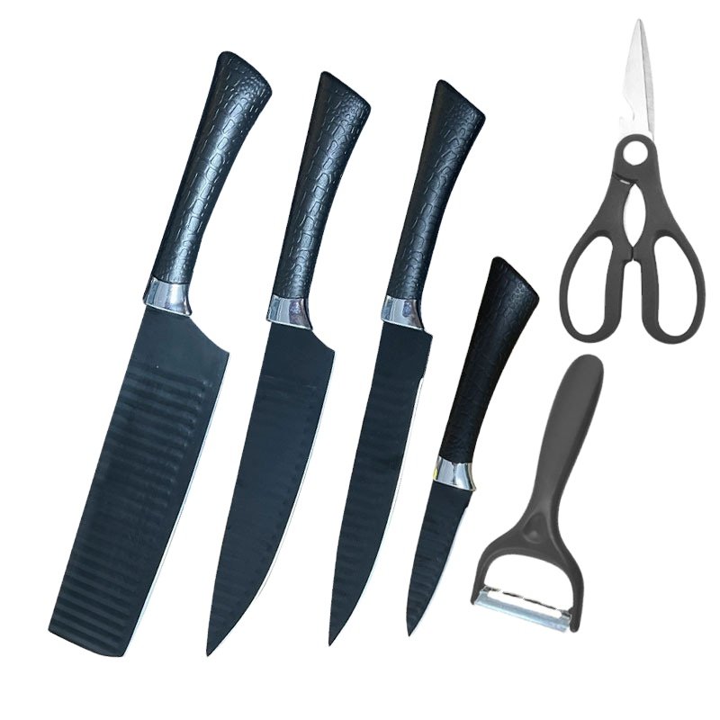 Mini Wave Pattern Six-Piece Stainless Steel Knife Set Tie Reamer Kitchen Knife Suit