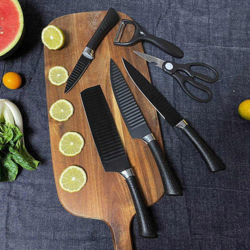 Mini Wave Pattern Six-Piece Stainless Steel Knife Set Tie Reamer Kitchen Knife Suit