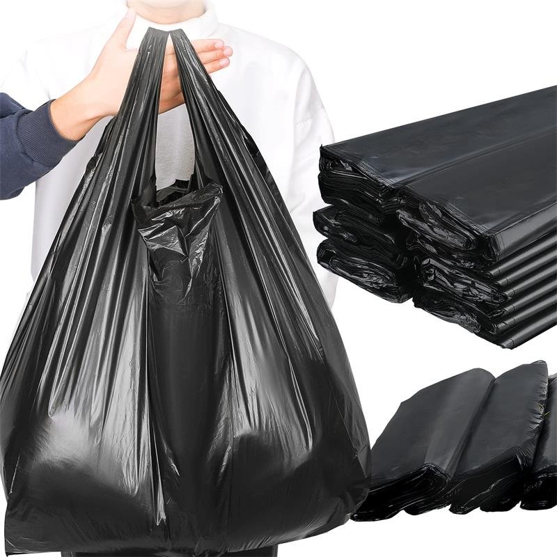 Custom Logo Bolsas De Basura Bio Degradable Plastic T-Shirt Tie Handles Packaging Garbage Trash Bag