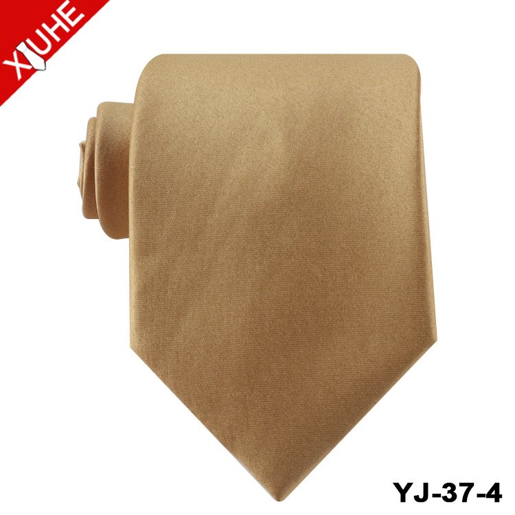 China Manufactory Tie Hans Made Mens Ties Custom Polyester Solid Color Necktie