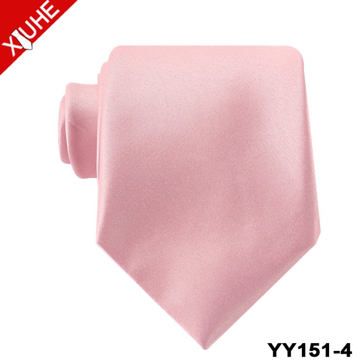 China Manufactory Tie Hans Made Mens Ties Custom Polyester Solid Color Necktie