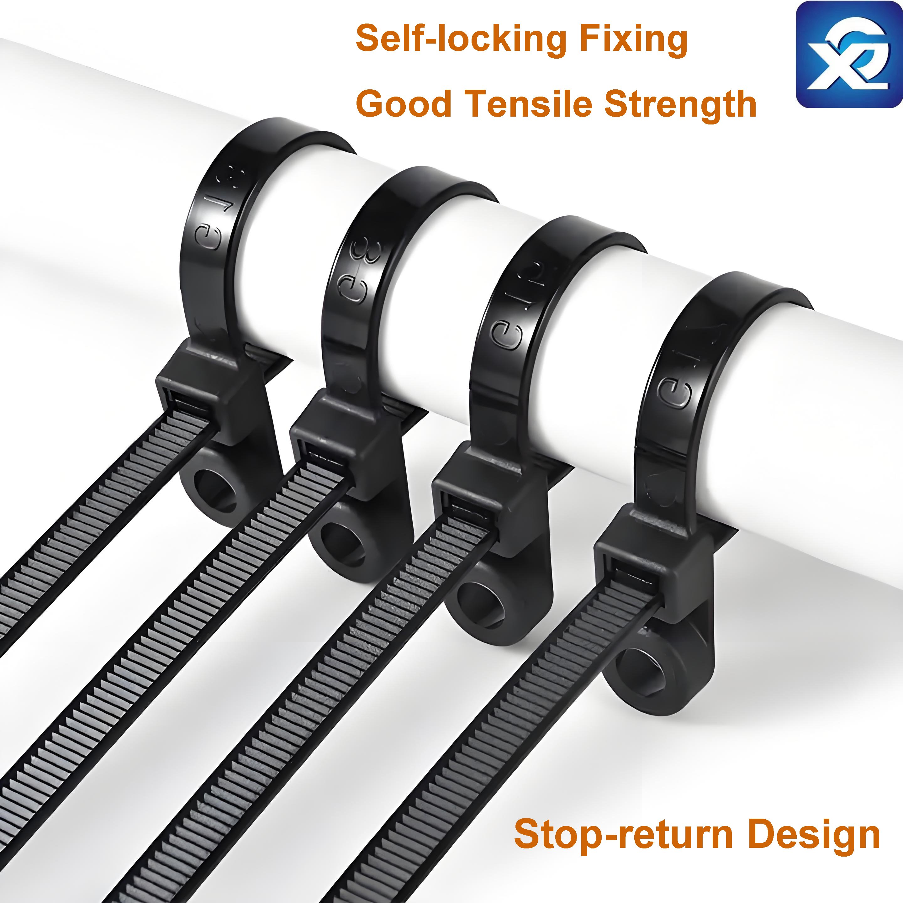 Fixing Zip Ties with Screw Mounting Holes Nylon Mountable Head Cable Ties with Screw Holes in Multiple Sizes and Specifications