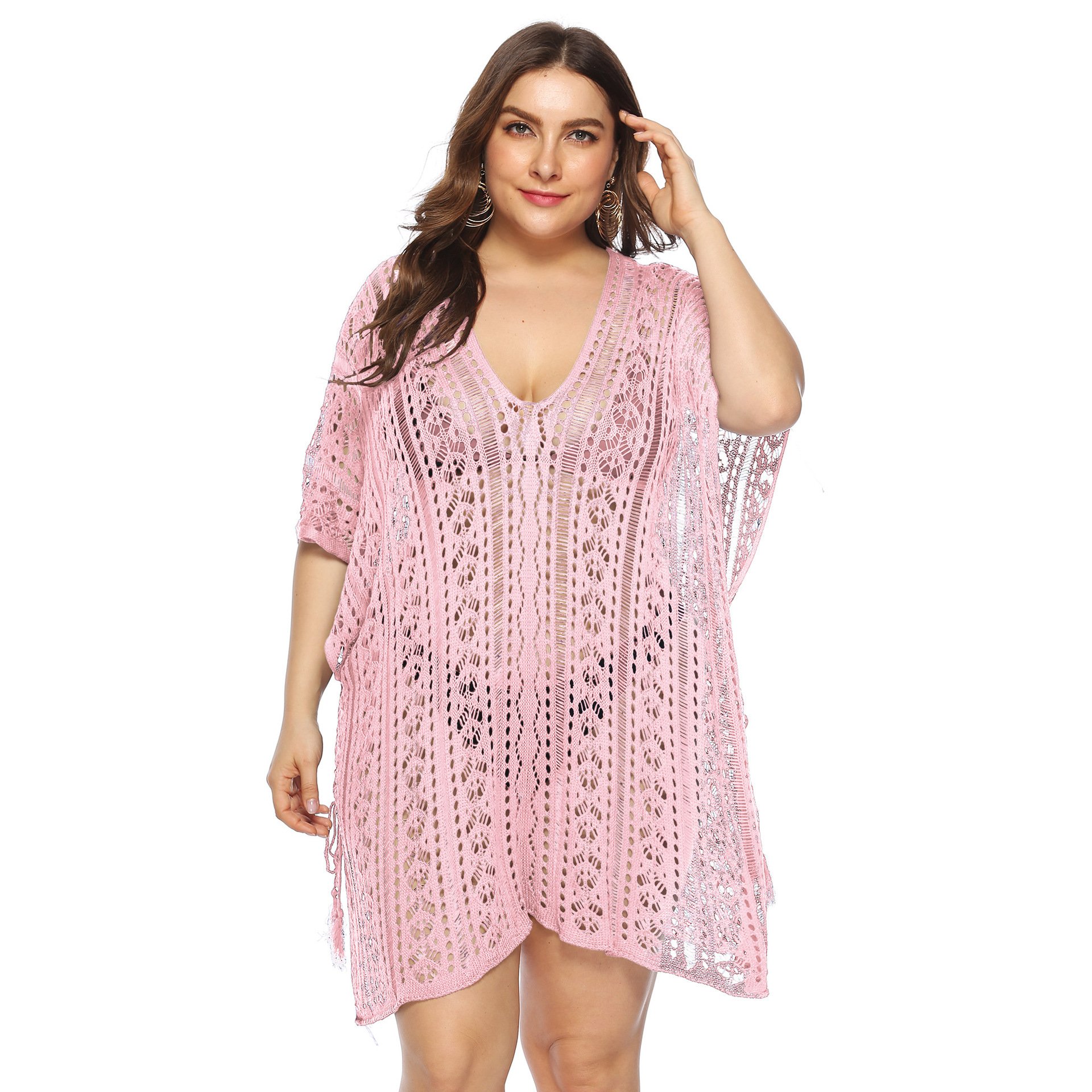 Wholesale Swim Suit Cover Ups Women Plus Size Beachwear Mesh Beach Cover Up Swimwear & Beachwear