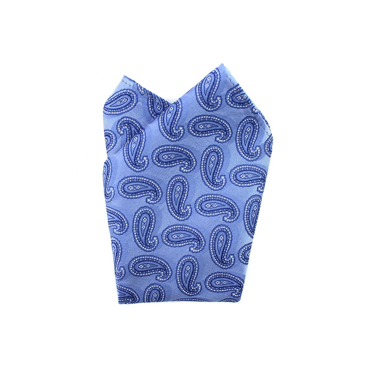 Necktie Business Mens Formal Fashion Premium Luxury Pure Silk Woven Blue Paisley Bow Tie And Pocket Square Good Gift Tie Set