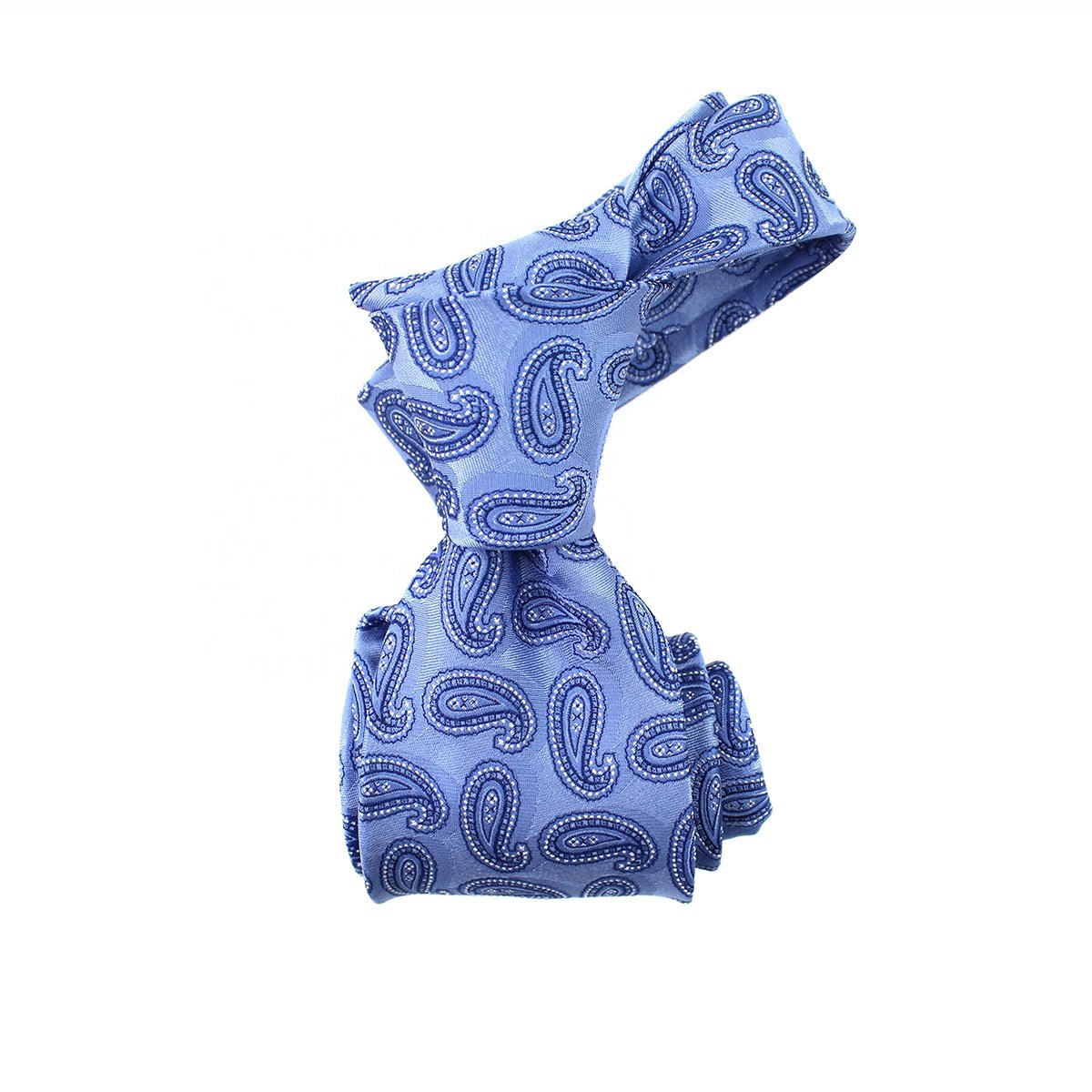 Necktie Business Mens Formal Fashion Premium Luxury Pure Silk Woven Blue Paisley Bow Tie And Pocket Square Good Gift Tie Set