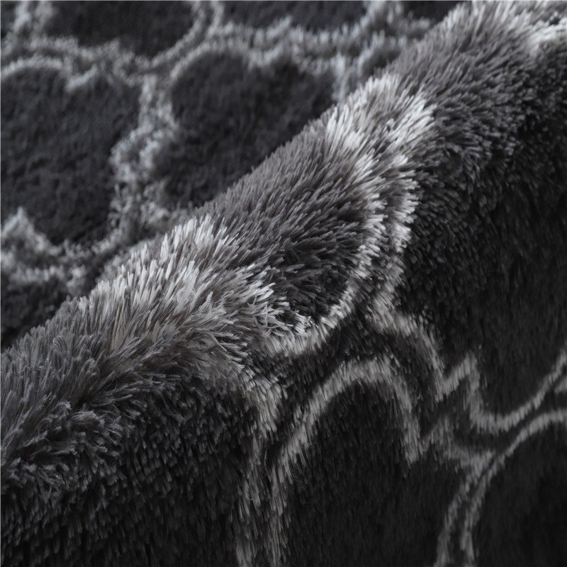 PV Velvet Tie-Dye Silk Wool Pattern Living Room Coffee Table Bedside Mat Long Hair Washable Bedroom floor mats