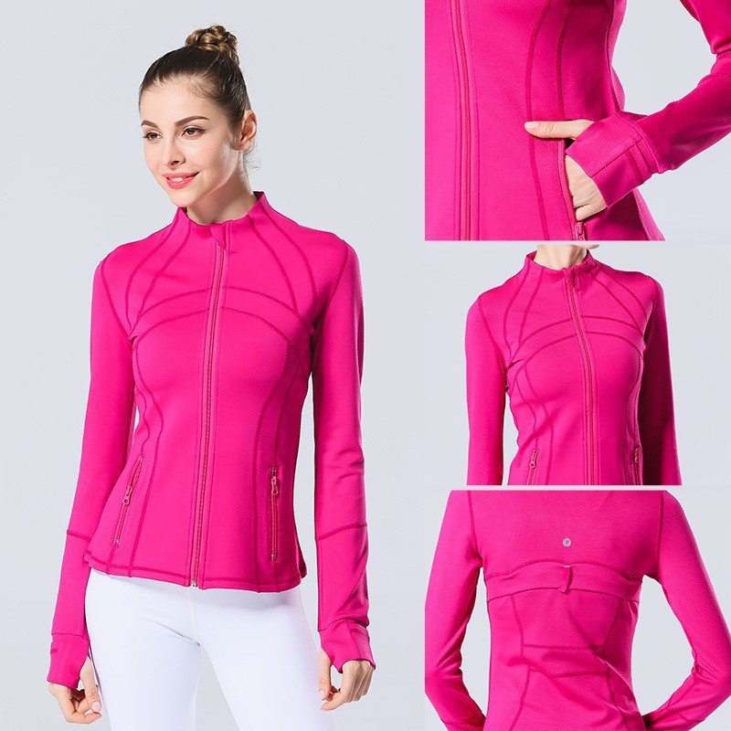Outdoor Workout Fitness Yoga Top Long Sleeve Zipper Running Coat DOPA Color Workout Yoga Jackets Women