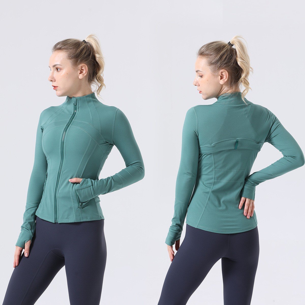 Outdoor Workout Fitness Yoga Top Long Sleeve Zipper Running Coat DOPA Color Workout Yoga Jackets Women