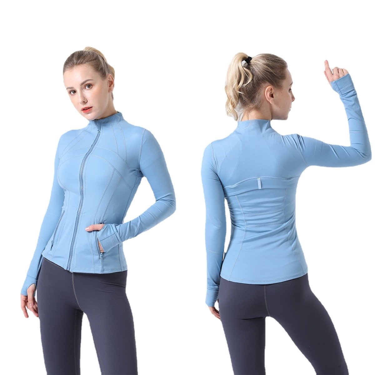 Outdoor Workout Fitness Yoga Top Long Sleeve Zipper Running Coat DOPA Color Workout Yoga Jackets Women