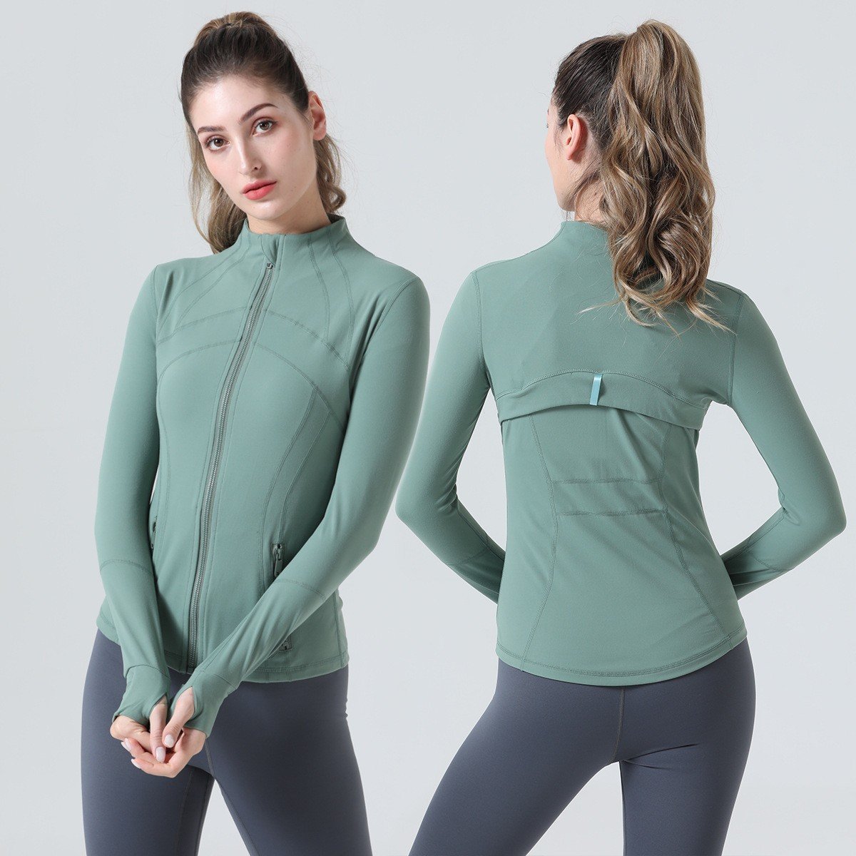 Outdoor Workout Fitness Yoga Top Long Sleeve Zipper Running Coat DOPA Color Workout Yoga Jackets Women