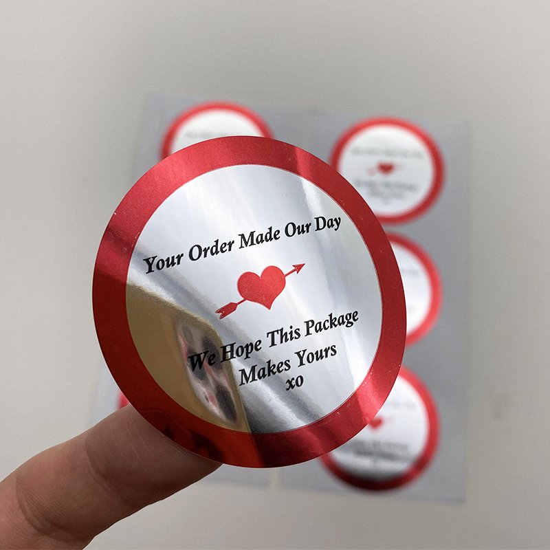Wholesale Brand Name Logo Silver Foil Metallic PET Label Customized Strong Adhesive Glossy Silver Aluminum Stickers Printed