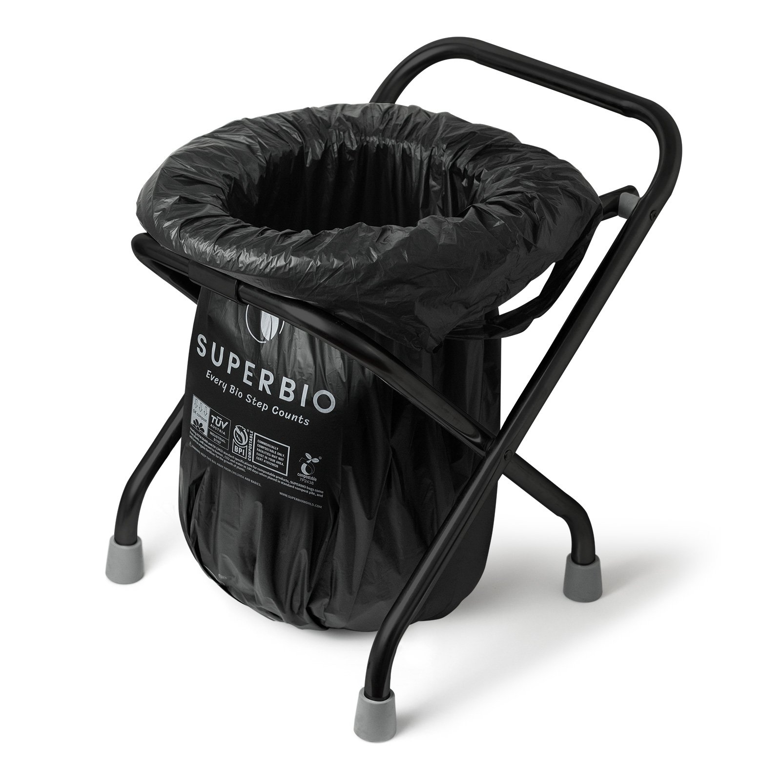8 Gallon Handle Tie Portable Toilet Replacement Bag 100% Compostable and Biodegradable Manufacturer