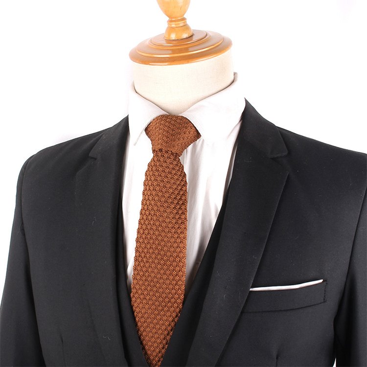 High Quality Men Stock 5CM Width Plain Color Necktie Skinny Knitted Ties