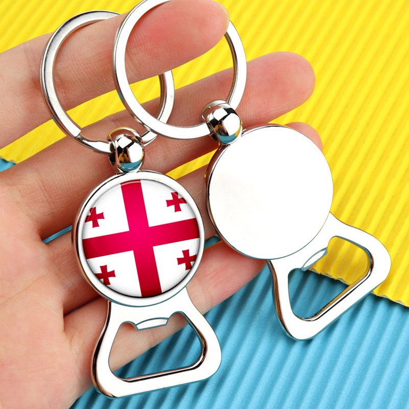 80 Models Georgia Country Flag Charm Map Pendant Key Chain Ring Cuff Link Tie Clip Necklace Bracelet Earrings Cuban Jewelry Set