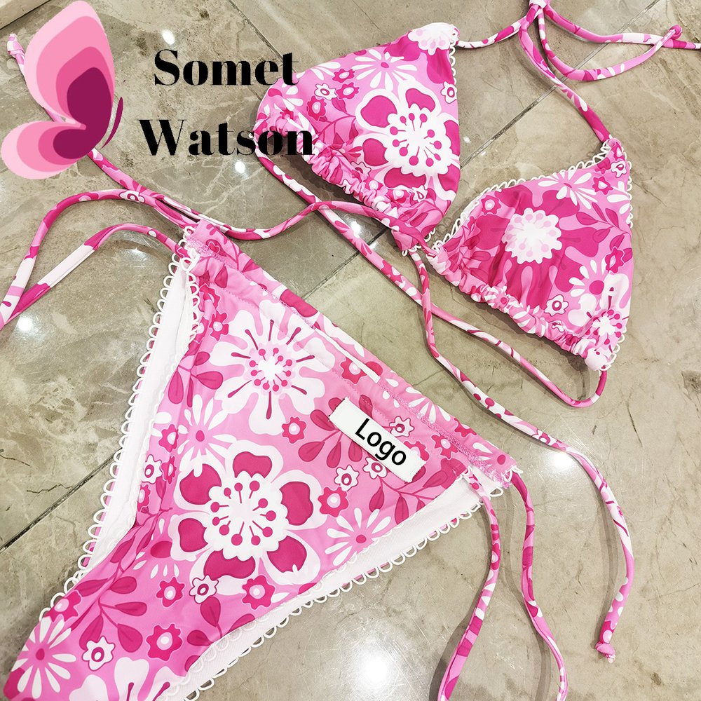 Sexy Brand Name Swimsuits Designer Bikini Two Piece Designer Swimsuits Famous Brand Triangle Bra and high cut swimwear Beachwear