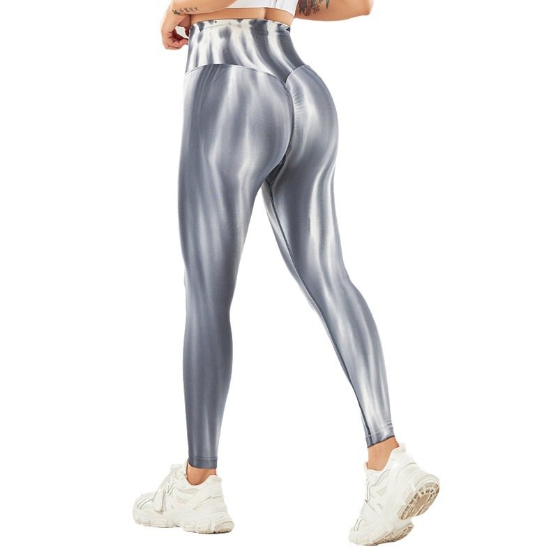 Women Tie-Dye Sport Bra and Short Yoga Wear Set Seamless High Waist Yoga Pants Crop Revealing Sports Suit