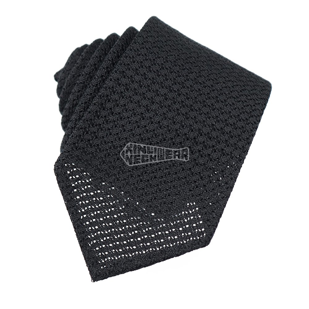 Premium Silk Ties Mens Dress Neckties Business Style Suit Black Untipped Fashion Grenadine Tie