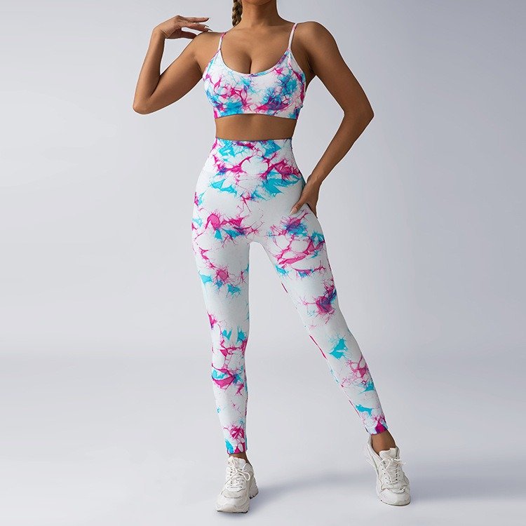 Customized Women Leggins Fitness Pants High Rise Stretchy Tie Dye Popular Seamless Sports Running Tights Logo Luxury Leggings