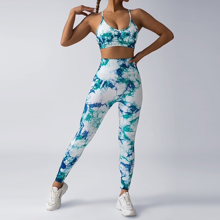 Customized Women Leggins Fitness Pants High Rise Stretchy Tie Dye Popular Seamless Sports Running Tights Logo Luxury Leggings