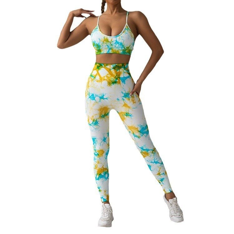 Customized Women Leggins Fitness Pants High Rise Stretchy Tie Dye Popular Seamless Sports Running Tights Logo Luxury Leggings